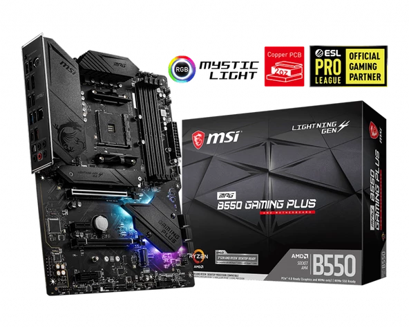 MSI MPG B550 GAMING PLUS DDR4 4400(OC)Mhz ATX AM4 ürün görseli 1
