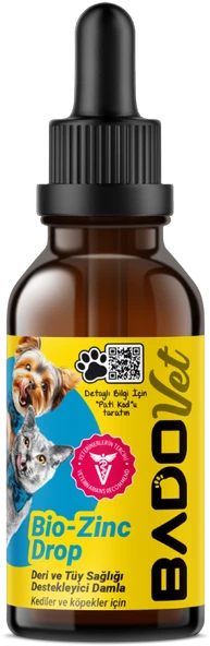 Bado Bio-Zinc Drop Kedi Ve Köpekler İçin Deri ve Tüy Sağlığı Destekleyici Damla 50 ML ürün görseli 1