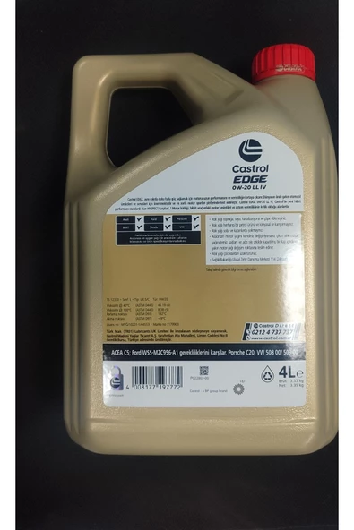 CASTROL EDGE 0W-20 LL IV HYSPEC - Resim 2