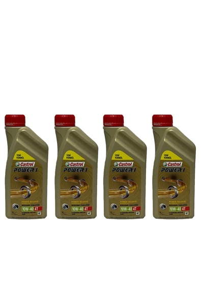 CASTROL Power1 10W-40 4T Motosiklet, 4 Zamanlı Motor Yağı 1 Lt. 4 Adet ürün görseli 1