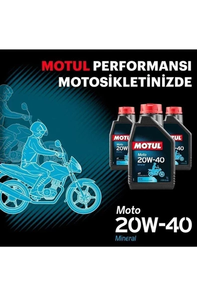MOTUL MOTO 4T 20W-40 MİNERAL 1 LT ürün görseli 1