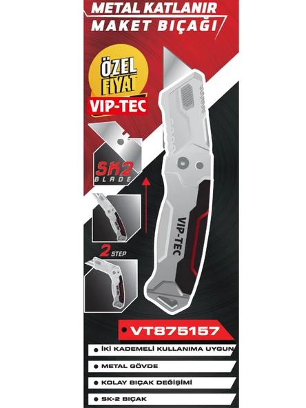 VİPTEC METAL KATLANIR MAKET BIÇAĞI ürün görseli 1