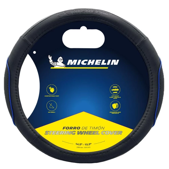Michelin MC1003NAZ Premium Suni Deri Direksiyon Kılıfı MAVİ ürün görseli 1