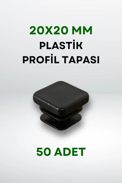 Plastik Profil Tapası 20x20 MM (50 Adet) - Siyah ürün görseli 1