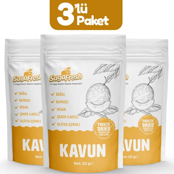 3'lü Dondurularak Kurutulmuş Kavun Dilimleri (3X20G) ürün görseli 1