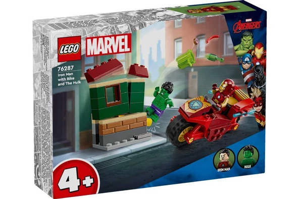 LEGO Super Heroes 76287 Iron Man with Bike and The Hulk ürün görseli 1