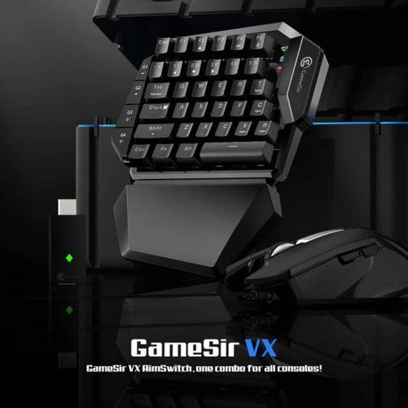 Gamesir VX PS4 - Xbox One - Switch - Switch Lite - PC Uyumlu Siyah Klavye ve Mouse Seti - Resim 4