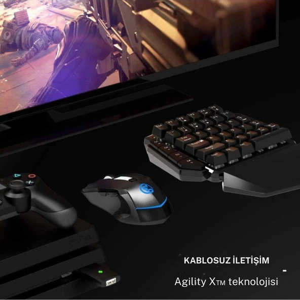 Gamesir VX PS4 - Xbox One - Switch - Switch Lite - PC Uyumlu Siyah Klavye ve Mouse Seti - Resim 2