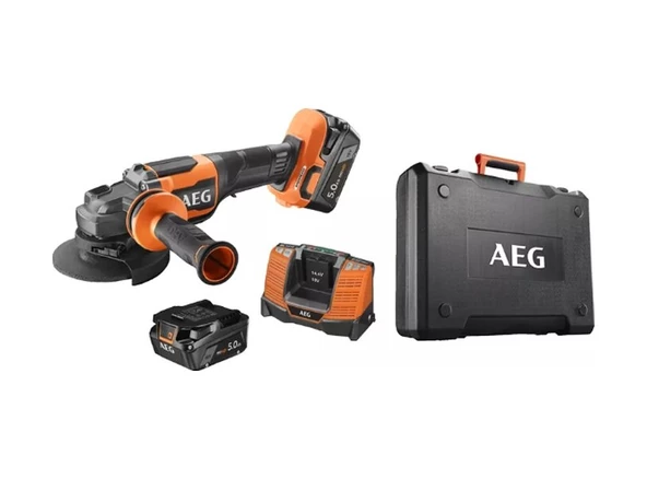 AEG  BEWS 18-125BLPX2-502C 5.0Ah Çift Akülü Kömürsüz Taşlama - T4935480858 ürün görseli 1
