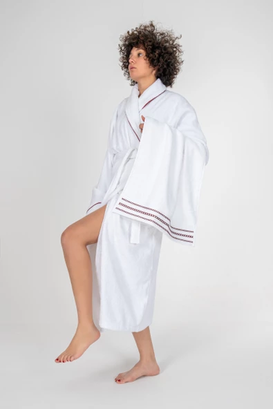 Cotton Box Classic Bornoz Seti Helya Beyaz Unisex L/XL ürün görseli 1