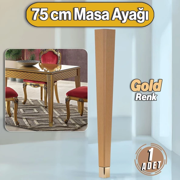 Elit Masa Dresuar Ayağı 75 cm Plastik Gold Altın Ayak Mutfak Yemek Masası Mobilya Ayakları ürün görseli 1