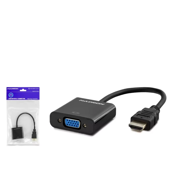 HADRON HDX2020 HDMI TO VGA ÇEVİRİCİ ADAPTÖR ürün görseli 1