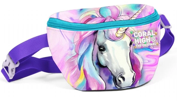Coral High Unicorn Baskılı Kız Çocuk Bel Çantası ürün görseli 1
