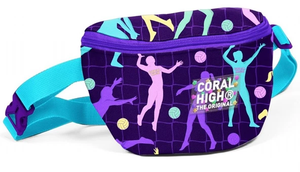 Coral High Mor Voleybol Baskılı Kız Çocuk Bel Çantası ürün görseli 1