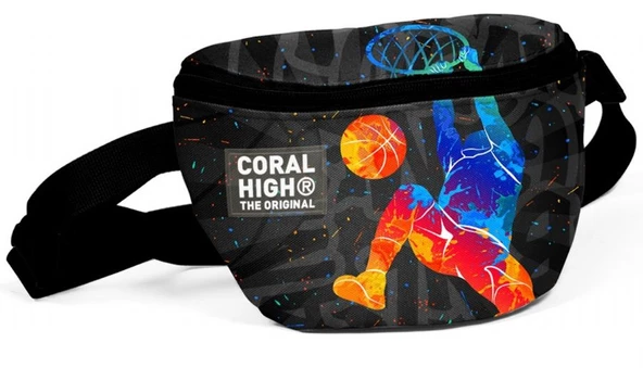 Coral High Gri Basketbol Baskılı Erkek Çocuk Bel Çantası ürün görseli 1