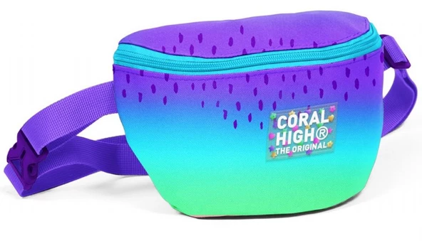 Coral High Mor Lila Renk Geçişli Baskılı Kız Çocuk Bel Çantası ürün görseli 1