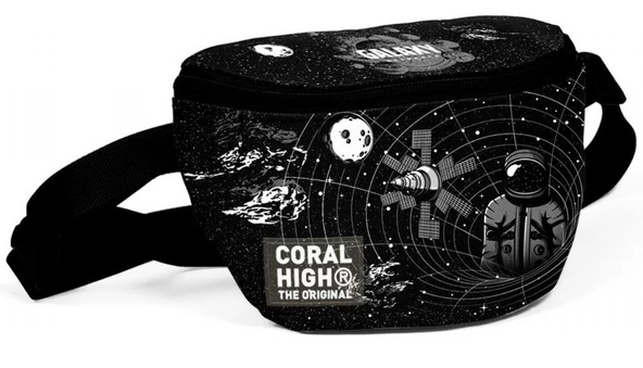 Coral High Siyah Galaxy Baskılı Erkek Çocuk Bel Çantası ürün görseli 1