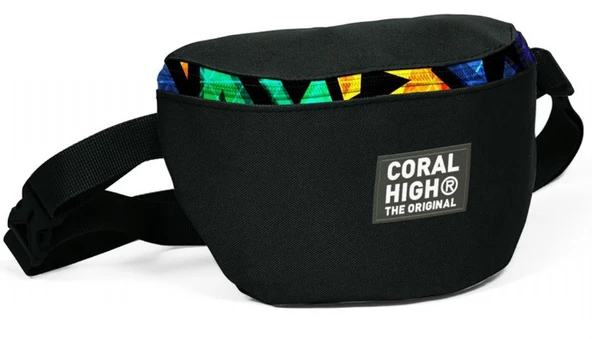 Coral High Siyah Grafiti Baskılı Erkek Çocuk Bel Çantası ürün görseli 1