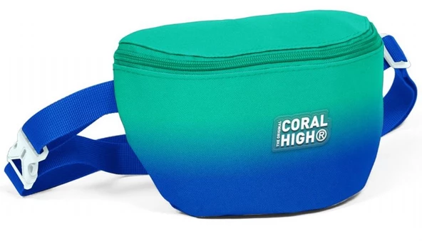 Coral High Yeşil Saks Renk Geçişli Baskılı Erkek Çocuk Bel Çantası ürün görseli 1