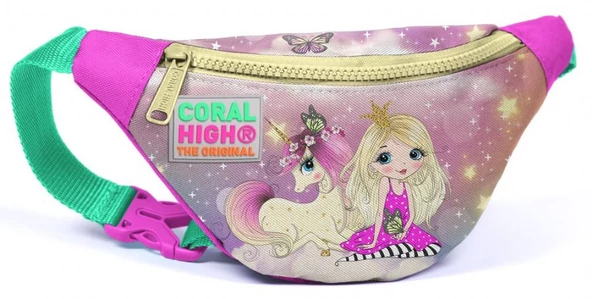 Coral High Kız Çocuk Günlük Bel Çantası - Pembe Unicorn ve Prenses ürün görseli 1