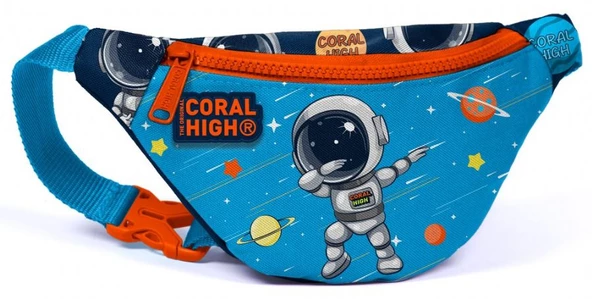 Coral High Erkek Çocuk Günlük Bel Çantası - Mavi Turuncu Astronot ürün görseli 1