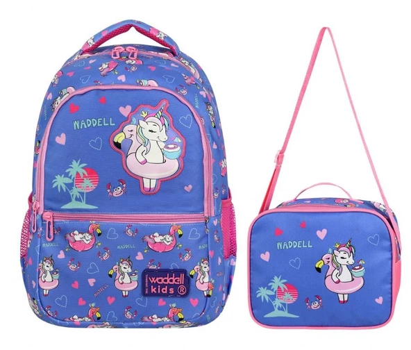Waddell Unicorn Deri Nakış Desenli Kız Çocuk İlkokul Sırt Çantası Ve Beslenme Çantası ürün görseli 1