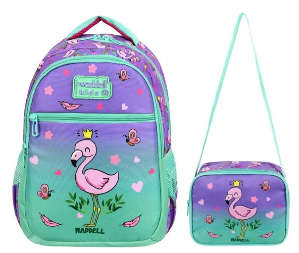 Waddell Flamingo Desenli İlkokul Sırt Çantası Ve Beslenme Çantası - Kız Çocuk ürün görseli 1