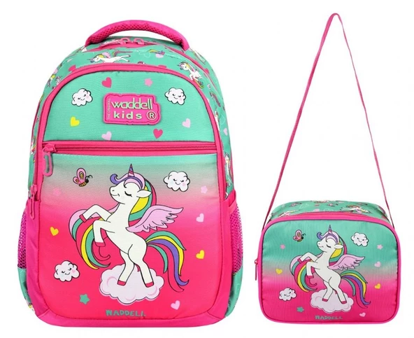 Waddell Unicorn Desenli İlkokul Sırt Çantası Ve Beslenme Çantası - Kız Çocuk ürün görseli 1