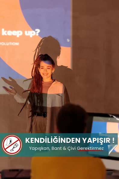 100x150 Cm Projeksiyon Perdesi, Duvar Ev Sineması, Sunum Perdesi, Duvar Projeksiyon Perdesi ürün görseli 1