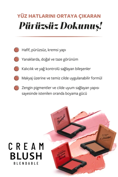 Cream Blush - Krem Allık 42 Rosery - Resim 4