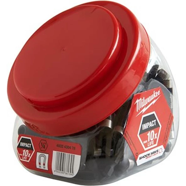 Milwaukee Bits Uç Tutucu Manyetik 1/4 Hex 60MM 100 Lü Kavanoz T4932430478 ürün görseli 1