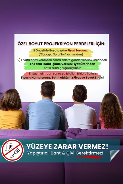 Özel Boyut Siparişleri için Projeksiyon Perdesi, Duvar Ev Sineması, Duvar Projeksiyon Perdesi ürün görseli 1