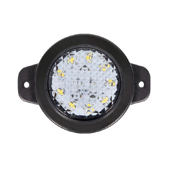 Yuvarlak İşaret Lamba Petekli Cam 9 Led'Li 12V-24V Beyaz - FR0162-W ürün görseli 1