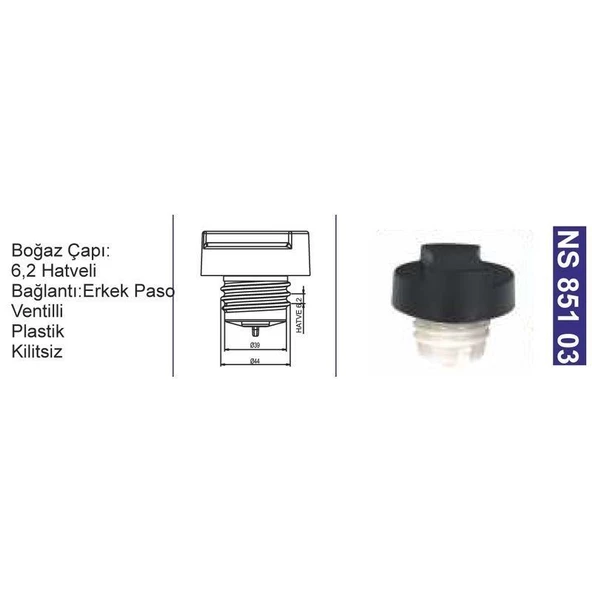 Depo Kapağı Ventilli-Kilitsiz Ford Connect-Kıa-Şahsuvaroğ-Gaz-Seat Cordoba-Skoda Felıcıa 1560150 - NS85103 ürün görseli 1