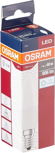 Osram Led Value Klasik B60 7W E14 Duy Beyaz Işık Ampul - Resim 4