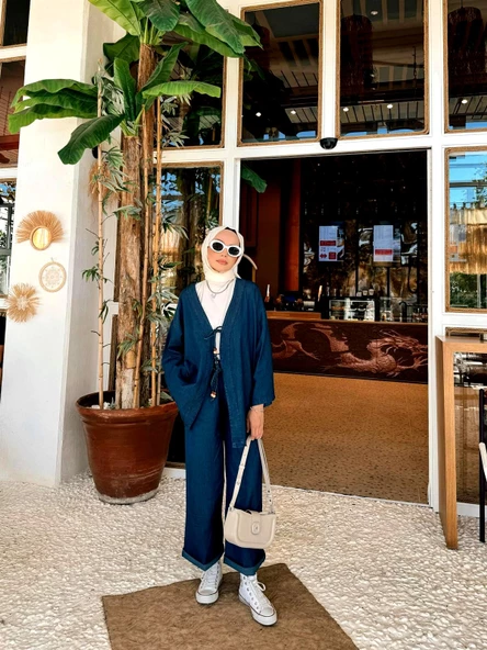 Nisanca Kot Kimono Takım - Tensel Kot Kumaş ürün görseli 1