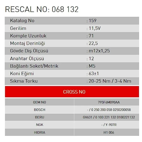 Isıtma Bujisi - Ford - ET068132 - Resim 2