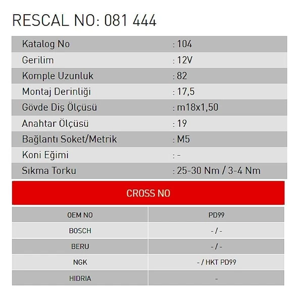 Isıtma Bujisi - Tractor - ET081444 - Resim 2