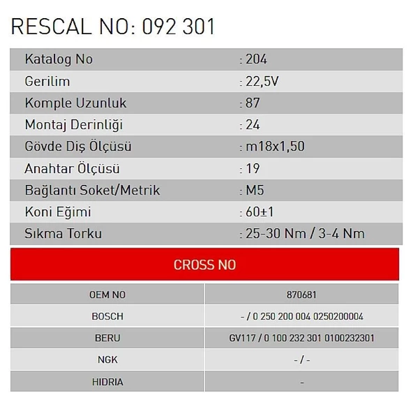 Isıtma Bujisi - Volvo - Rover - ET092301 - Resim 2