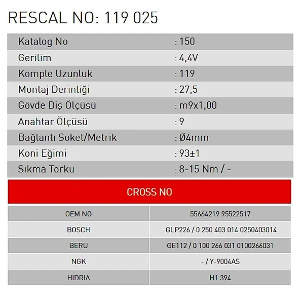 Isıtma Bujisi - Opel - ET119025 - Resim 2