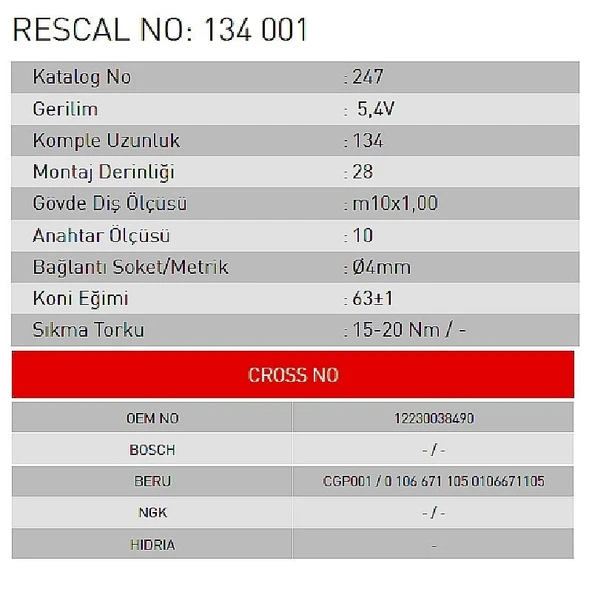 Isıtma Bujisi - Bmw - Mini Cooper - ET134001 - Resim 2