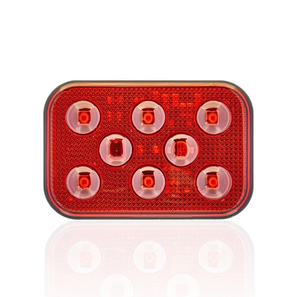 Sanel 24V Universal Kare 6 Led Dış Makan Uyumlu Kırımızı SBD24R6 ürün görseli 1
