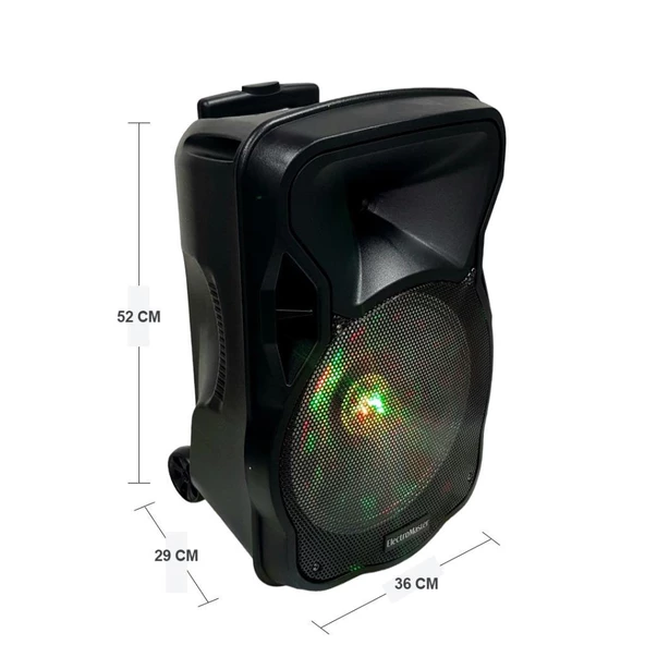ElectroMaster 30cm Portatif Taşınabilir Mikrofonlu Amfili Seyyar Ses Sistemi+ Karaoke ürün görseli 1