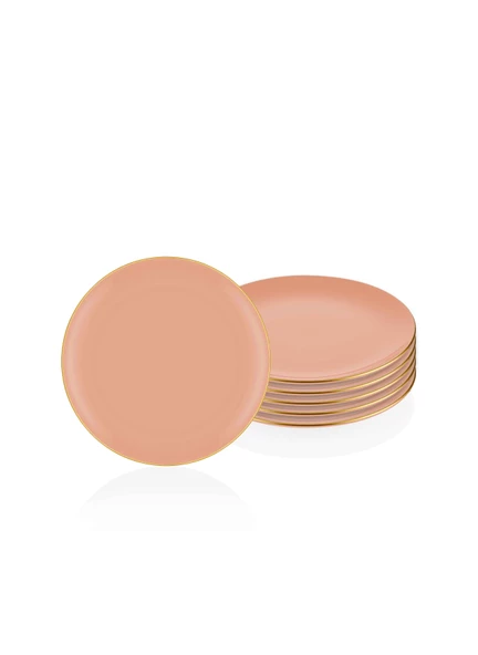 The Mia Basic Pasta Tabağı 6 Lı Set Somon Pembe - 19cm ürün görseli 1