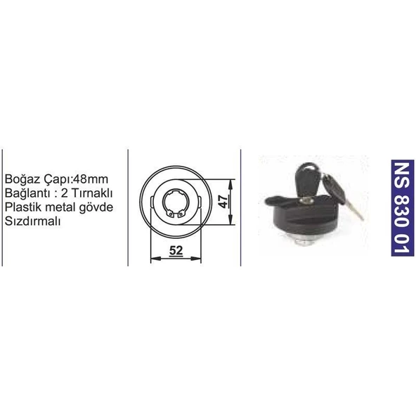 Depo Kapağı Isuzu/Aıos Npr59-66<2002 Kilitli - NS83001 ürün görseli 1