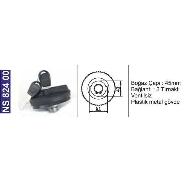 Depo Kapağı Kilitli Fıat Tr.55-65/46,55-60/56,70-80/66 588974 - NS82400 ürün görseli 1