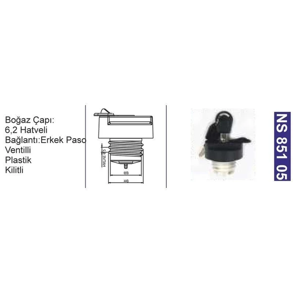Depo Kapağı Ventilli-Kilitli Ford Connect-Kıa -Şahsuvaroğ-Gaz-Seat Cordoba-Skoda Felıcıa 1560150 - NS85105 ürün görseli 1