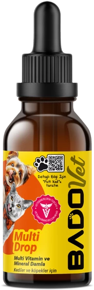 Bado Multi Drop Kedi Ve Köpekler İçin Multi Vitamin Mineral Damla 50 ML ürün görseli 1