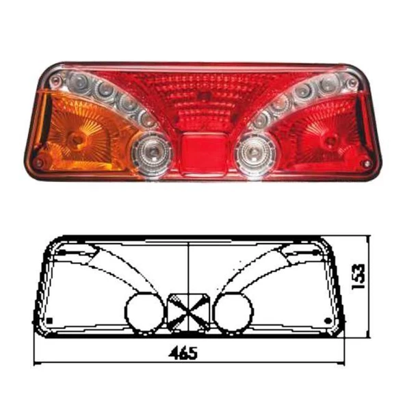 Üniversal Extrem 66 Tır Dorse Stop Lambası Sağ - 201003-RH - Resim 2