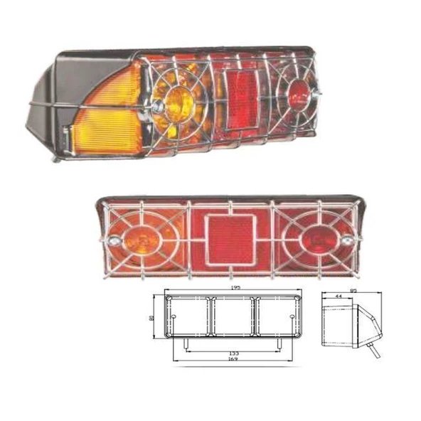 Süper 240 Plus Stop Sinyal Lambası Krom Kafesli Sol - 201005-KLH - Resim 2